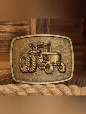 Tractor farmer farm Western equipment belt buckle Silver Or Gold
